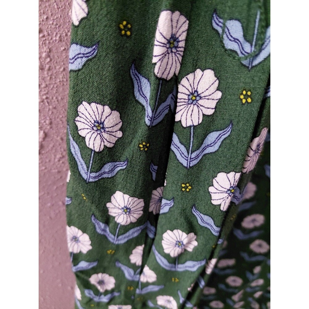 Boden Dress Women's US 12R Long Green Blue Floral Maxi Viscose Side Pockets - Picture 4 of 12